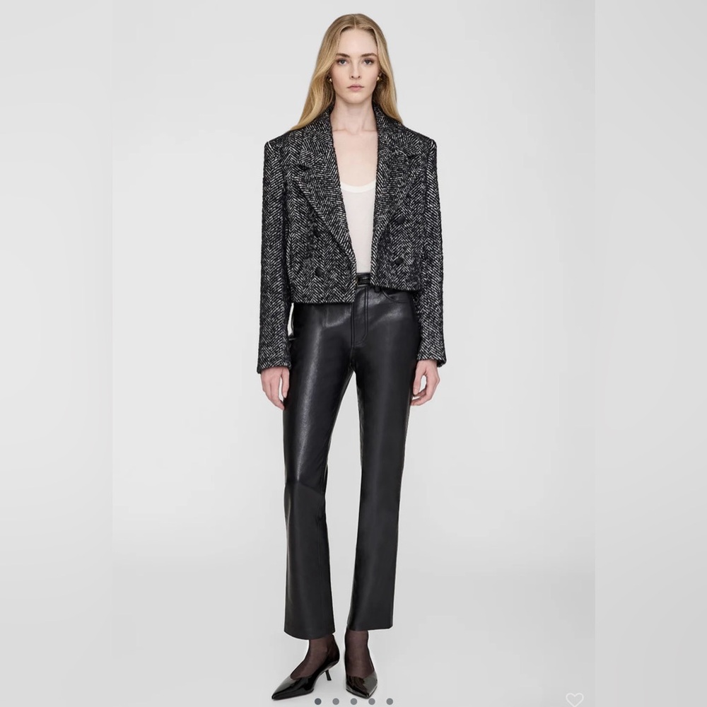 Anine Bing Vienna Blazer Black and White Tweed